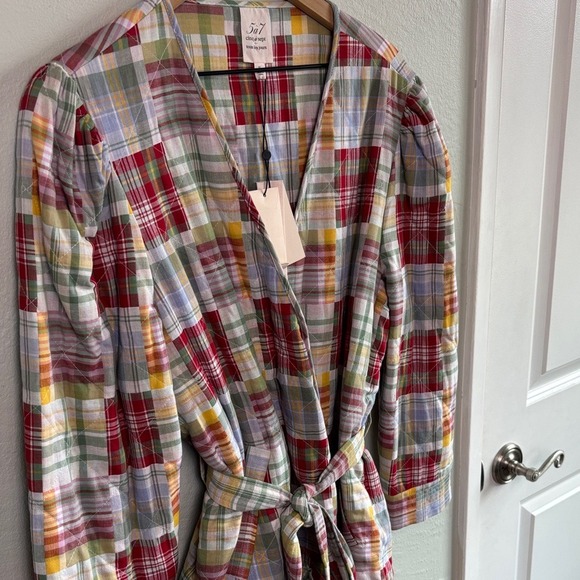 Cinq a Sept Multicolor Plaid Jacket XL New Triss Quilted Patchwork - Picture 5 of 8